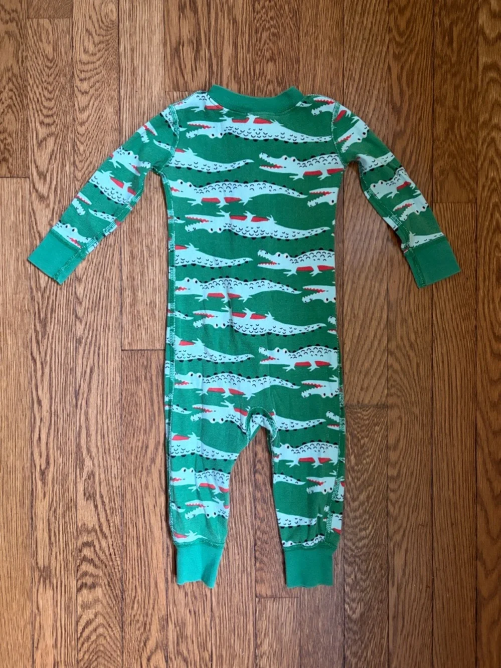 Hanna Andersson Green Alligator Print Pajamas 18-24mos